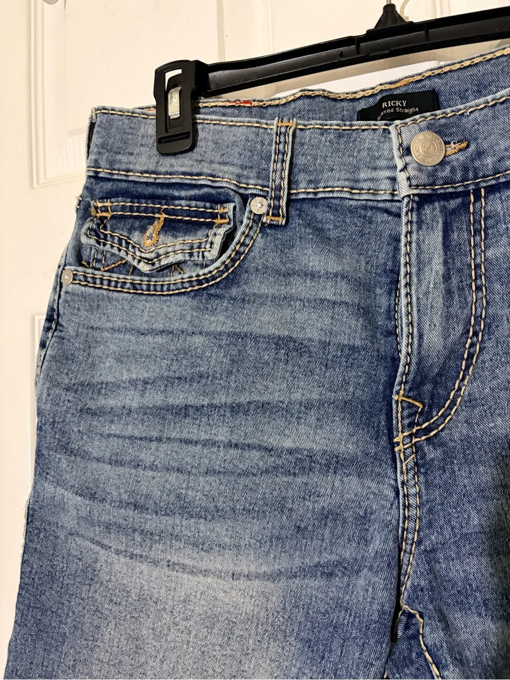 True Religion Ricky Men's Blue Denim Cut-Off Jeans Shorts Sz 32
